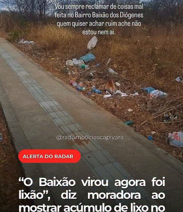 Lixo acumulado no bairro Baixão dos Diógenes, em São Raimundo Nonato, foi mostrado por Fátima Diógenes em…