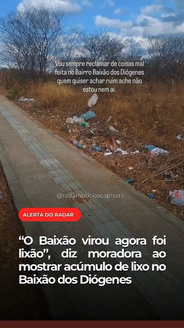 Lixo acumulado no bairro Baixão dos Diógenes, em São Raimundo Nonato, foi mostrado por Fátima Diógenes em…