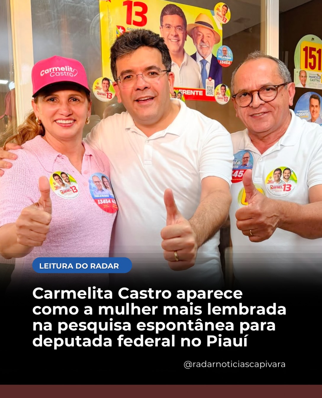 Carmelita Castro aparece com 0,53% e é a mulher mais lembrada entre as candidatas citadas na pesquisa…