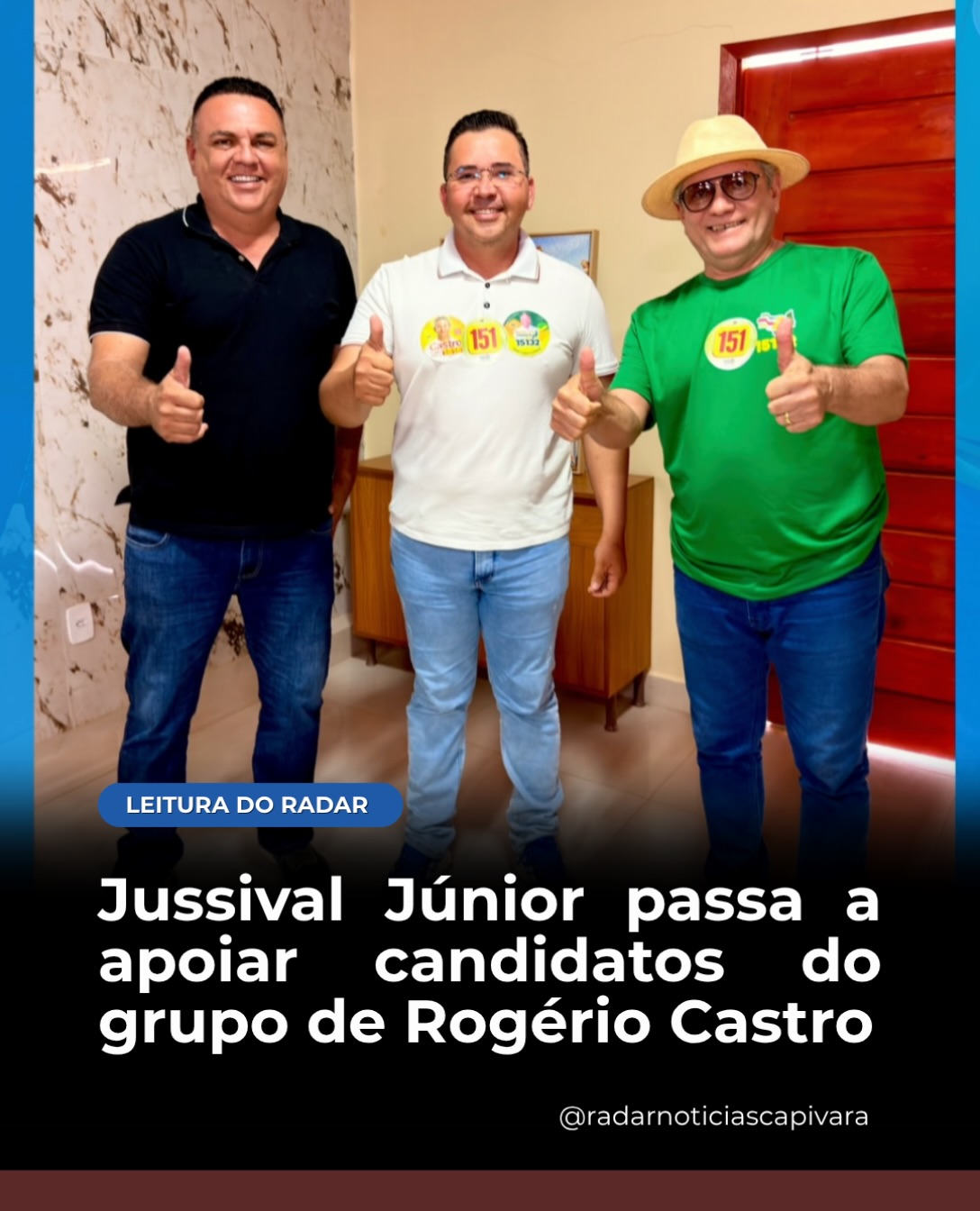 Jussival Júnior passa a apoiar o grupo de Rogério Castro