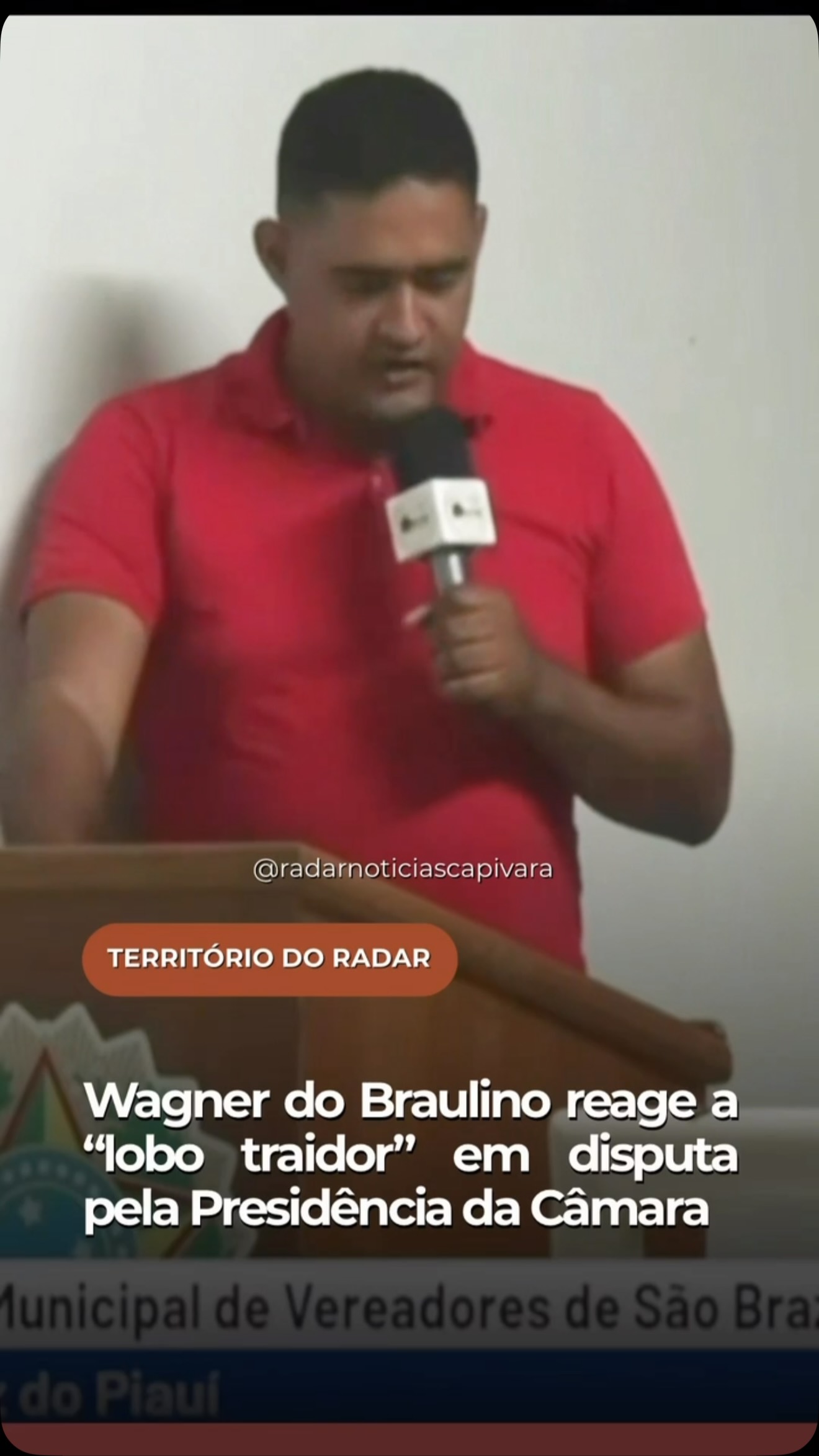 Wagner do Braulino reage a “lobo traidor” em disputa pela Presidência da Câmara