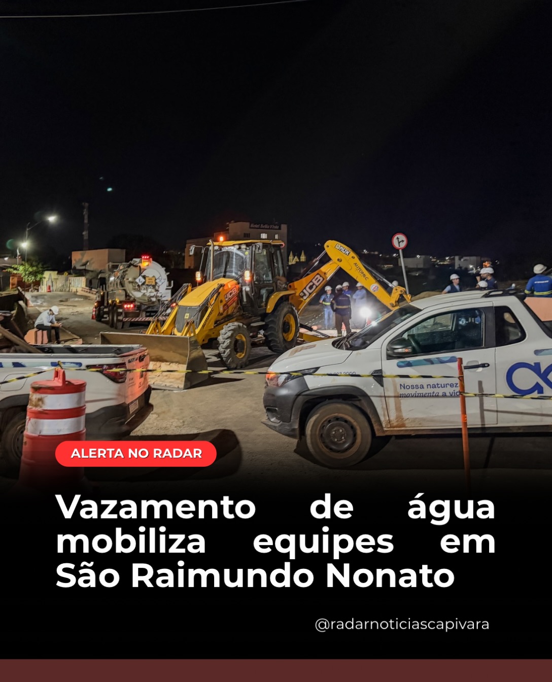 Vazamento de água mobiliza equipes em São Raimundo Nonato