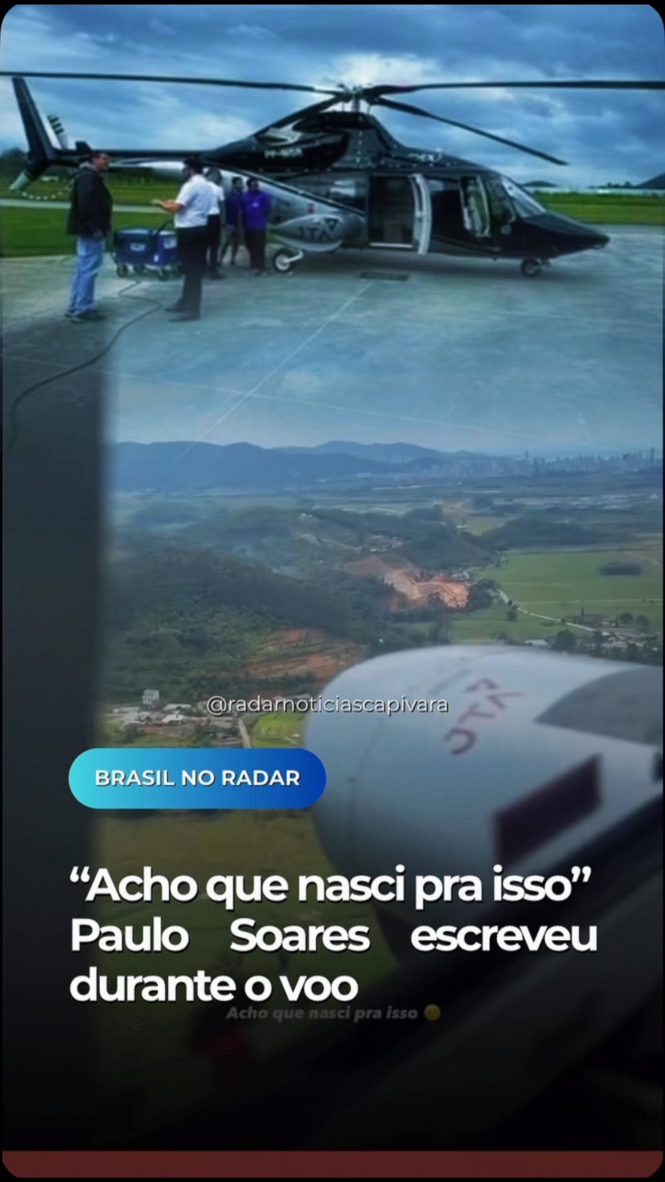 Paulo Soares registrou voo antes de acidente fatal em Santa Catarina
