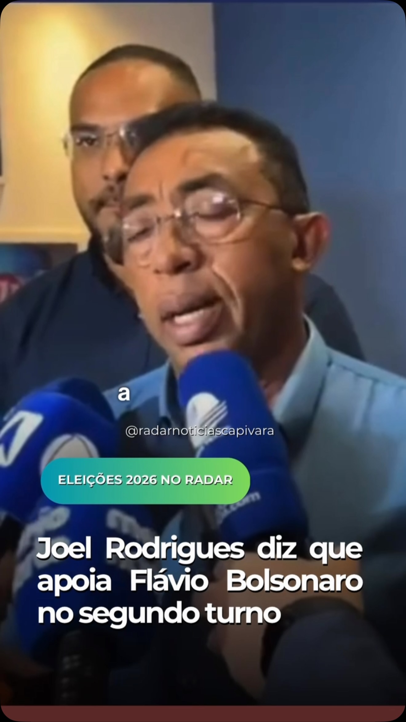 Joel Rodrigues diz que apoia Flávio Bolsonaro no segundo turno