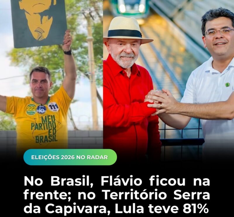 No Brasil, Flávio ficou na frente; na Serra da Capivara, Lula teve 81%